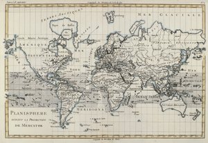 Mapa del Mundo usando la Proyección de Mercator, de 